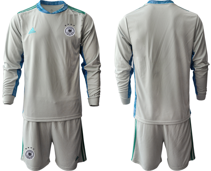Men 2021 European Cup Germany grey Long sleeve goalkeeper Soccer Jersey